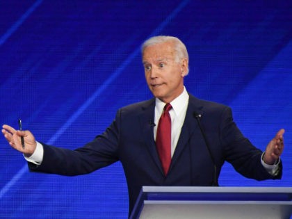 Democratic presidential hopeful Former Vice President Joe Biden speaks during the third Democratic primary debate of the 2020 presidential campaign season hosted by ABC News in partnership with Univision at Texas Southern University in Houston, Texas on September 12, 2019. (Photo by Robyn BECK / AFP) / ALTERNATIVE CROP (Photo …