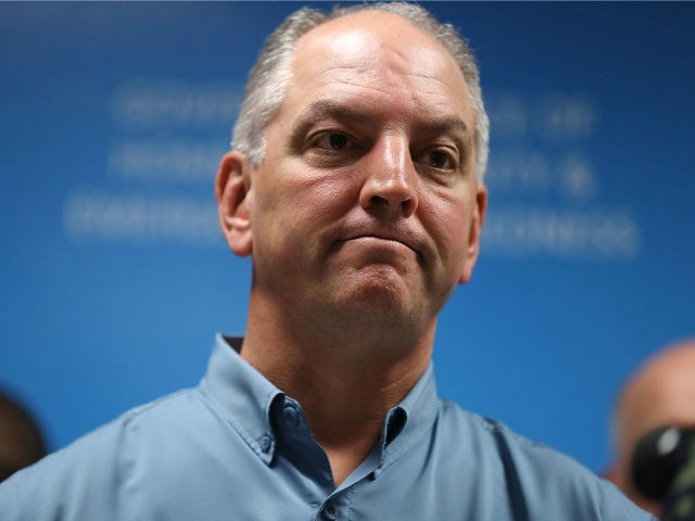 Louisiana Governor John Bel Edwards speaks during a press conference to update the public on FEMA's disaster recover and temporary housing programs on August 19, 2016 in Baton Rouge, Louisiana. Last week Louisiana was overwhelmed with flood water causing at least thirteen deaths and thousands of damaged homes. (Photo by …