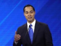 HOUSTON, TEXAS - SEPTEMBER 12: Democratic presidential candidate former housing secretary Julian Castro speaks during the Democratic Presidential Debate at Texas Southern University's Health and PE Center on September 12, 2019 in Houston, Texas. Ten Democratic presidential hopefuls were chosen from the larger field of candidates to participate in the …