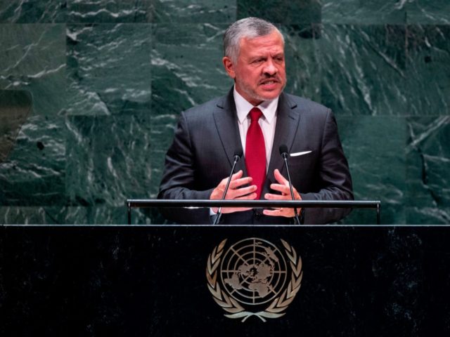 Jordan's King Abdullah II speaks during the United Nations General Assembly on September 2