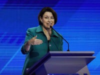 Democratic presidential candidate Sen. Amy Klobuchar, D-Minn., answers a question Thursday, Sept. 12, 2019, during a Democratic presidential primary debate hosted by ABC at Texas Southern University in Houston. (AP Photo/David J. Phillip)