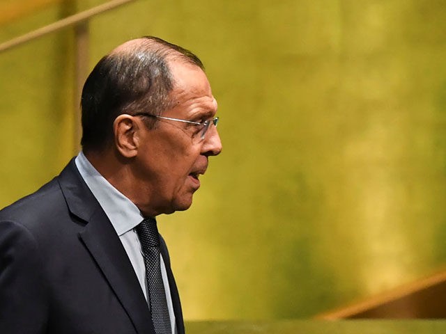 Russian Foreign Minister Sergey Lavrov arrives to speak during the 74th Session of the Gen