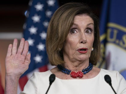 Speaker of the House Nancy Pelosi, D-Calif., addresses reporters at the Capitol in Washing