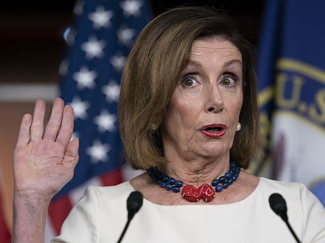 Speaker of the House Nancy Pelosi, D-Calif., addresses reporters at the Capitol in Washington, Thursday, Sept. 26, 2019, as Acting Director of National Intelligence Joseph Maguire appears before the House Intelligence Committee about a secret whistleblower complaint involving President Donald Trump. Pelosi committed Tuesday to launching a formal impeachment inquiry …