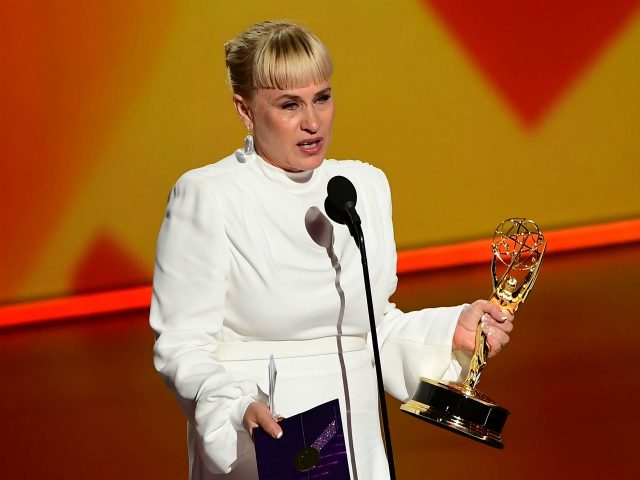 Patricia Arquette accepts the Outstanding Supporting Actress in a Limited Series or Movie award for "The Act" onstage during the 71st Emmy Awards at the Microsoft Theatre in Los Angeles on September 22, 2019. (Photo by Frederic J. BROWN / AFP) (Photo credit should read FREDERIC J. BROWN/AFP/Getty Images)