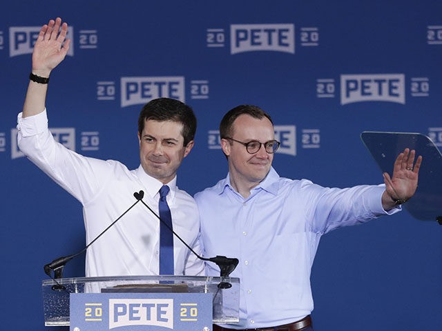 Pete Buttigieg is joined by his husband Chasten Glezman before he announced that he will s