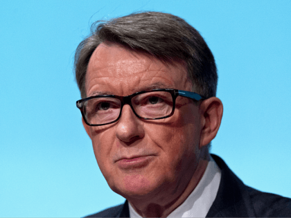 LONDON, ENGLAND - MARCH 01: Lord Mandelson delivers a keynote speech during an event hosted by the Britain Stronger In Europe campaign on March 1, 2016 in London, England. The Britain Stronger In Europe lobbying group is currently campaigning to keep the United Kingdom in the European Union ahead of …
