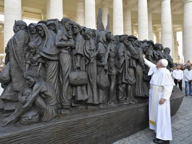 Pope inaugurates migrant sculpture