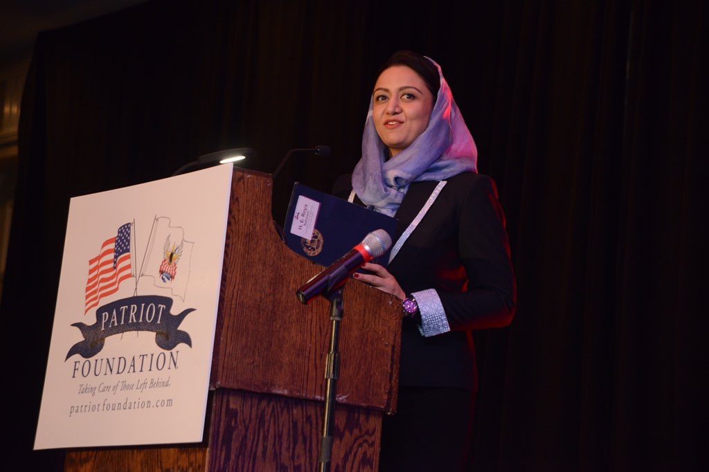 Afghan Ambassador Roya Rahmani speaks at the Soldiers Appreciation Dinner. (Picture courtesy Jason Criss Howk)
