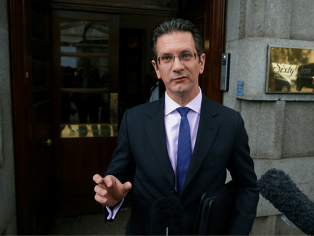 Conservative MP and former junior Brexit Minister, Steve Baker, speaks to members of the media as he arrives to attend a meeting of the pro-Brexit European Research Group (ERG) in central London on September 12, 2018. (Photo by Daniel LEAL-OLIVAS / AFP) (Photo credit should read DANIEL LEAL-OLIVAS/AFP/Getty Images)