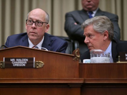 WASHINGTON, DC - MARCH 08: House Energy and Commerce Committee Chairman Greg Walden (R-OR) (L) and ranking member Rep. Frank Pallone (D-NJ) talk during a markup hearing on the proposed American Health Care Act, the Republican attempt to repeal and replace Obamacare, in the Rayburn House Office Building on Capitol …