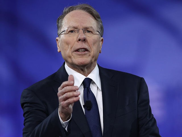 NATIONAL HARBOR, MD - FEBRUARY 24: Wayne LaPierre, Executive Vice President of the National Rifle Association, addresses the Conservative Political Action Conference at the Gaylord National Resort and Convention Center February 24, 2017 in National Harbor, Maryland. Hosted by the American Conservative Union, CPAC is an annual gathering of right …