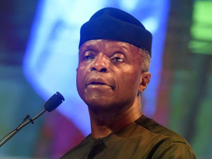 Nigeria's Vice President Yemi Osinbajo makes a remark during the Tony Elumelu Foundation's African entrepreneurship forum in Abuja, on July 27, 2019. - The Tony Elumelu Foundation hosts every year the largest gathering of startup entrepreneurs, policymakers, development institutions, business leaders and motivation speakers to debate and interact with a …