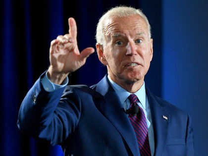 LAS VEGAS, NEVADA - AUGUST 03: Democratic presidential candidate and former U.S. Vice President Joe Biden speaks during the 2020 Public Service Forum hosted by the American Federation of State, County and Municipal Employees (AFSCME) at UNLV on August 3, 2019 in Las Vegas, Nevada. Nineteen of the 24 candidates …