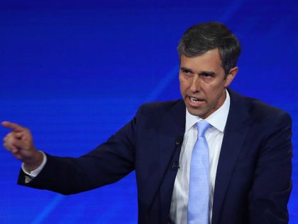 HOUSTON, TEXAS - SEPTEMBER 12: Democratic presidential candidate former Texas congressman Beto O'Rourke speaks during the Democratic Presidential Debate at Texas Southern University's Health and PE Center on September 12, 2019 in Houston, Texas. Ten Democratic presidential hopefuls were chosen from the larger field of candidates to participate in the …