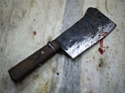 blood-stained cleaver