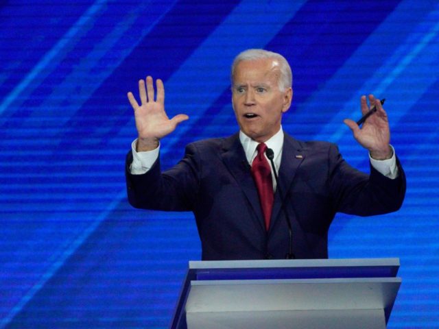 Democratic presidential candidate former Vice President Joe Biden answers a question Thurs