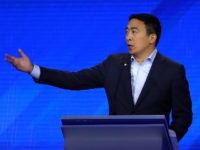 HOUSTON, TEXAS - SEPTEMBER 12: Democratic presidential candidate former tech executive Andrew Yang speaks during the Democratic Presidential Debate at Texas Southern University's Health and PE Center on September 12, 2019 in Houston, Texas. Ten Democratic presidential hopefuls were chosen from the larger field of candidates to participate in the …