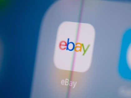This illustration picture taken on July 24, 2019 in Paris shows the logo of the US web auctions application Ebay on the screen of a tablet. (Photo by Martin BUREAU / AFP) (Photo credit should read MARTIN BUREAU/AFP/Getty Images)