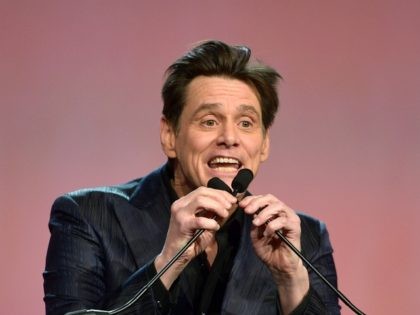 Actor Jim Carrey attends the premiere of the movie "Jim & Andy: The Great Beyond