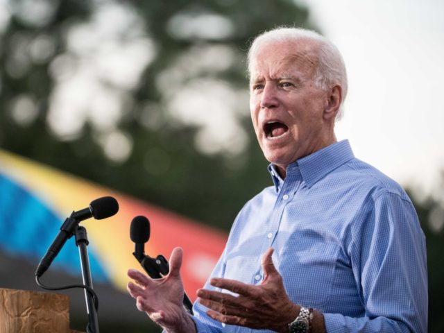 GALIVANTS FERRY, SC - SEPTEMBER 16: Former Vice President and Democratic presidential candidate Joe Biden addresses the crowd at The Galivants Ferry Stump on September 16, 2019 in Galivants Ferry, South Carolina. It's the first time the 143 year-old event has been held in the fall featuring Democratic presidential candidates. …