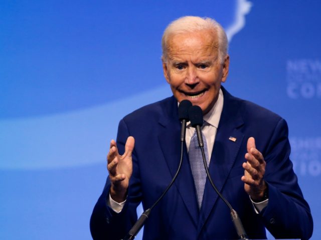 Democratic presidential candidate former Vice President Joe Biden speaks during the New Hampshire state Democratic Party convention, Saturday, Sept. 7, 2019, in Manchester, NH. (AP Photo/Robert F. Bukaty)