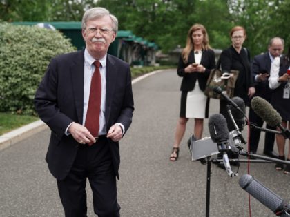 WASHINGTON, DC - MAY 01: White House National Security Advisor John Bolton talks to reporters following a television interview outside the West Wing May 01, 2019 in Washington, DC. Bolton answered brief questions about the ongoing political and security turmoil in Venezuela. (Photo by Chip Somodevilla/Getty Images)