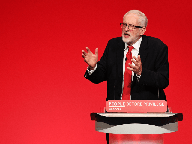 BRIGHTON, ENGLAND - SEPTEMBER 24: Labour leader Jeremy Corbyn addresses conference in his keynote speech on September 24, 2019 in Brighton, England. After the Supreme Court ruled the prorogation of Parliament was unlawful, the House of Commons Speaker John Bercow announced that Parliament would re-convene at 11.30am Wednesday morning. Jeremy …