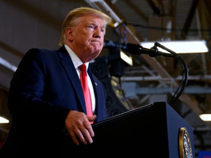 US President Donald Trump speaks during a "Keep America Great" campaign rally at The Crown