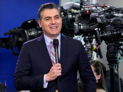 A February 8, 2018 photo shows CNN chief White House correspondent Jim Acosta before the s