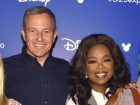 ANAHEIM, CA - JULY 15: (L-R) Actors Mindy Kaling and Reese Witherspoon of A WRINKLE IN TIME, The Walt Disney Company CEO Bob Iger, actors Oprah Winfrey and Storm Reid, director Ava DuVernay, and actor Chris Pine of A WRINKLE IN TIME took part today in the Walt Disney Studios …