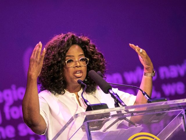 US TV personality Oprah Winfrey delivers a speech during an event to mark 100 years since