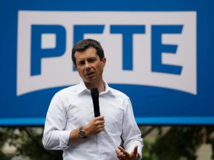 Democratic presidential candidate South Bend Mayor Pete Buttigieg speaks at a campaign eve