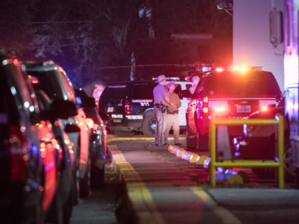 HOUSTON, TX - JANUARY 28: Law enforcement personnel work at the scene of a shooting where five Houston police officers were reported shot January 28, 2019 in Houston, Texas. A tweet by the police officers union in Houston said that two of the officers were in critical condition and that …