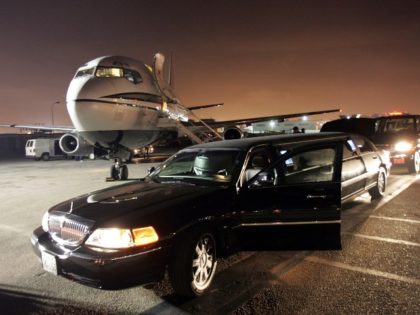 private plane with limo