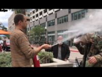 Restaurateur Alex Jamison sprayed smoker Jon Bird in the face for refusing to stub his cigarette out close to an outdoor seating area. Bird is claiming he was assaulted (Pictures: Facebook)