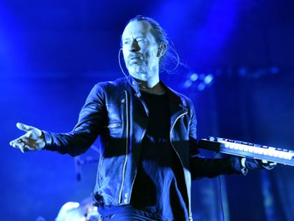 Thom Yorke of Radiohead performs on day 2 at Lollapalooza in Grant Park on Friday, July 29, 2016, in Chicago. (Photo by Rob Grabowski/Invision/AP)