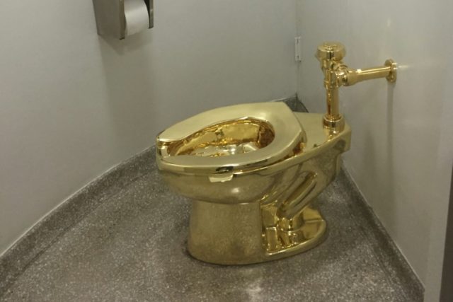 Artist hopes gold toilet taken by 'Robin Hood' types