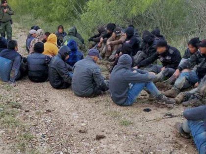 Del Rio Sector Border Patrol agents arrest a group of 51 migrants from Mexico attempting t
