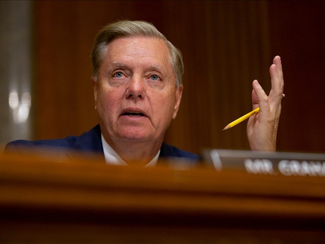 WASHINGTON, DC - JUNE 19: U.S. Sen. Lindsey Graham (R-SC) questions Kelly Craft, President Trump's nominee to be Representative to the United Nations, during her nomination hearing before the Senate Foreign Relations Committee on June 19, 2019 in Washington, DC. Craft has faced extensive scrutiny for her ties to the …