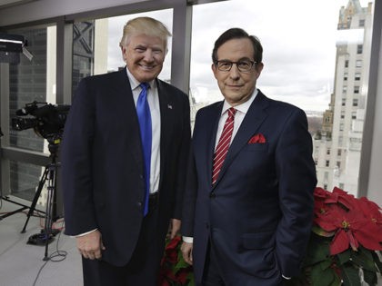 President-elect Donald Trump poses for a photo with Chris Wallace before his interview for "Fox News Sunday" at Trump Tower in New York, Saturday, Dec. 10, 2016. (AP Photo/Richard Drew)
