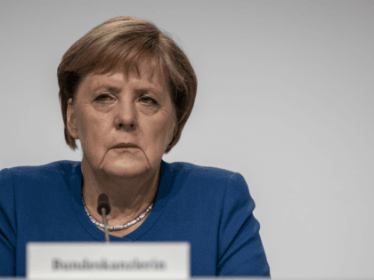 BERLIN, GERMANY - SEPTEMBER 20: German Chancellor Angela Merkel attends a press conference following a meeting of the "climate protection" government cabinet commission at the Futurium museum on September 20, 2019 in Berlin, Germany. The commission formulated a policy package on bringing down CO2 emissions in Germany. While Germany has …