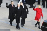 WASHINGTON, D.C. - JANUARY 20: Vice-President Joe Biden arrives with his family, wife Jill, sons Hunter and Beau at the reviewing stand to watch the Inaugural Parade from in front of The White House January 20, 2009 in Washington, DC. Obama was sworn in as the 44th President of the …