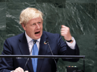 British Prime Minister Boris Johnson speaks during the 74th session of the United Nations General Assembly on September 24, 2019 at the United Nations Headquarters in New York City. (Photo by Johannes EISELE / AFP) (Photo credit should read JOHANNES EISELE/AFP/Getty Images)