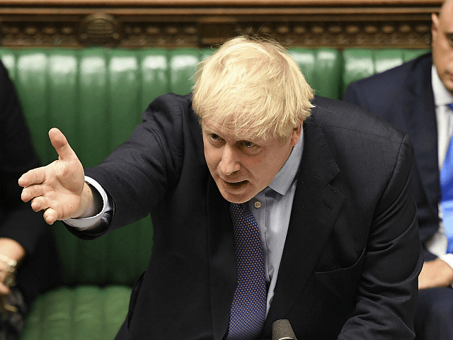 Britain's Prime Minister Boris Johnson gestures as he speaks in the House of Commons in Lo