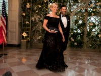 Secretary of Homeland Security Kirstjen Nielsen and Chad Wolf arrive at the White House for a state dinner April 24, 2018 in Washington, DC . President Donald Trump is hosting French President Emmanuel Macron for the first state visit of his presidency. (Photo by Aaron P. Bernstein/Getty Images)