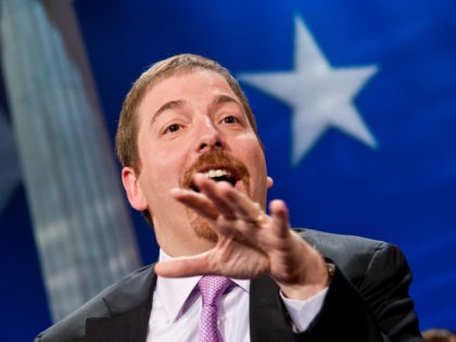 Chuck Todd speaks during a rehearsal before a taping of Jeopardy! Power Players Week at DA