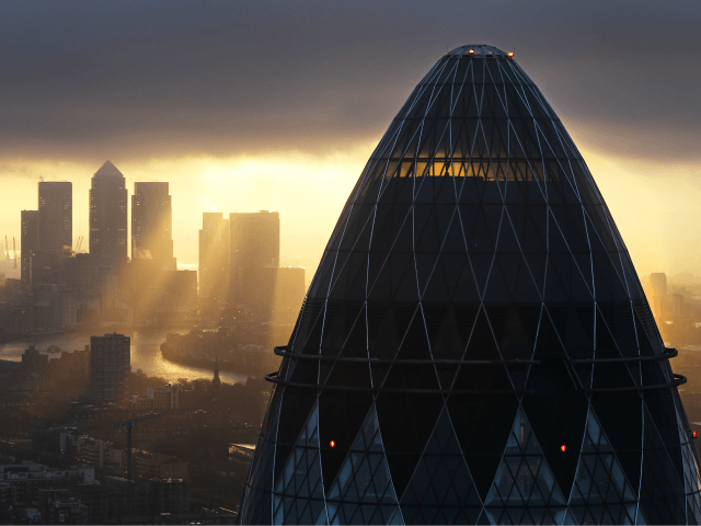 LONDON - FEBRUARY 25: The sun rises over the City of London on February 25, 2010 in London, United Kingdom. As the UK gears up for one of the most hotly contested general elections in recent history it is expected that that the economy, immigration, the NHS and education are …