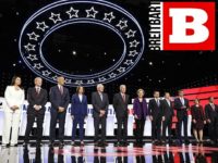 Democrat-debate-Breitbart Logo