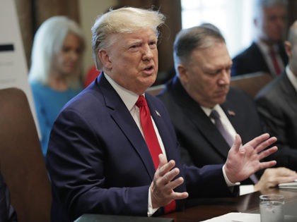 President Donald Trump speaks during a Cabinet meeting in the Cabinet Room of the White House, Monday, Oct. 21, 2019, in Washington. Secretary of State Mike Pompeo is right. (AP Photo/Pablo Martinez Monsivais)